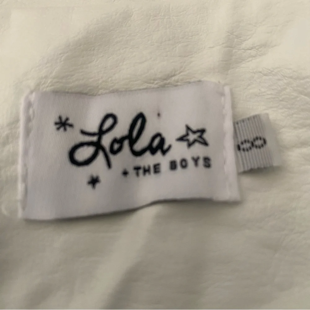Lola + The Boys White Vegan Rainbow Leather Kids Jacket